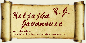 Miljojka Jovanović vizit kartica